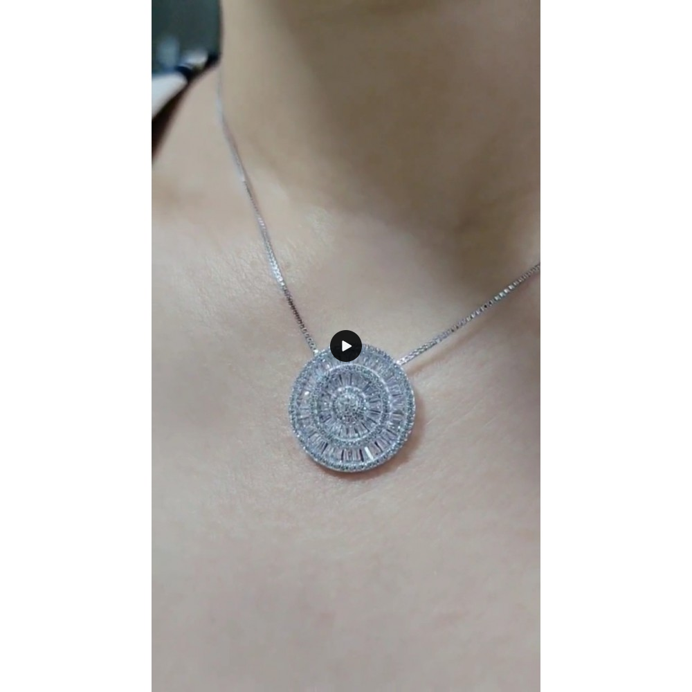 Silver round earring