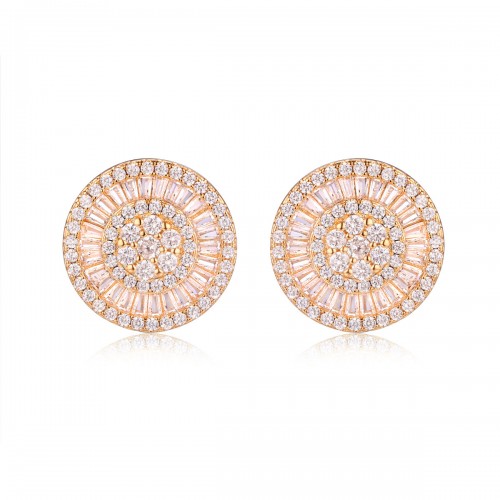 Silver round earring