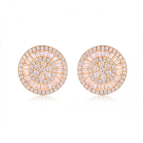 Silver round earring