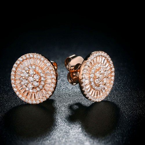 Silver round earring