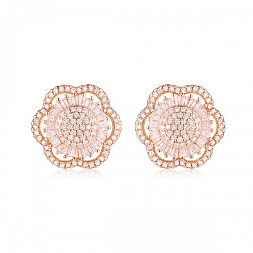 Silver sunflower earring