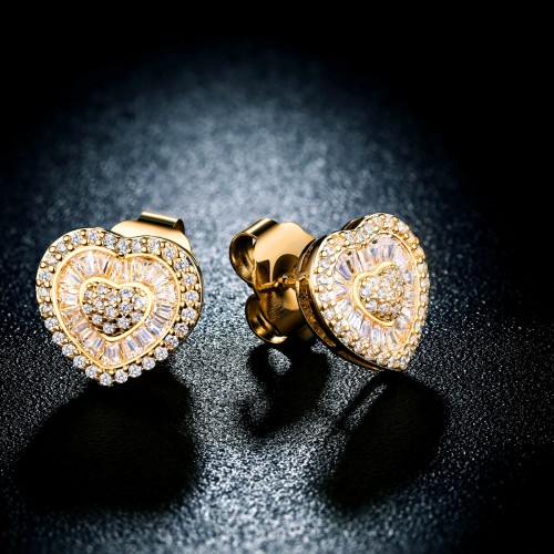 Silver heart earring