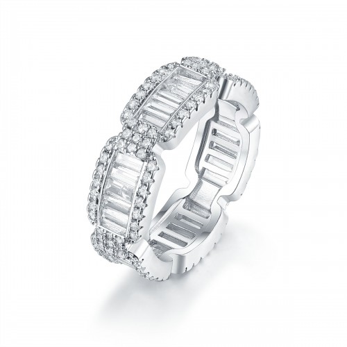 silver ring full stone